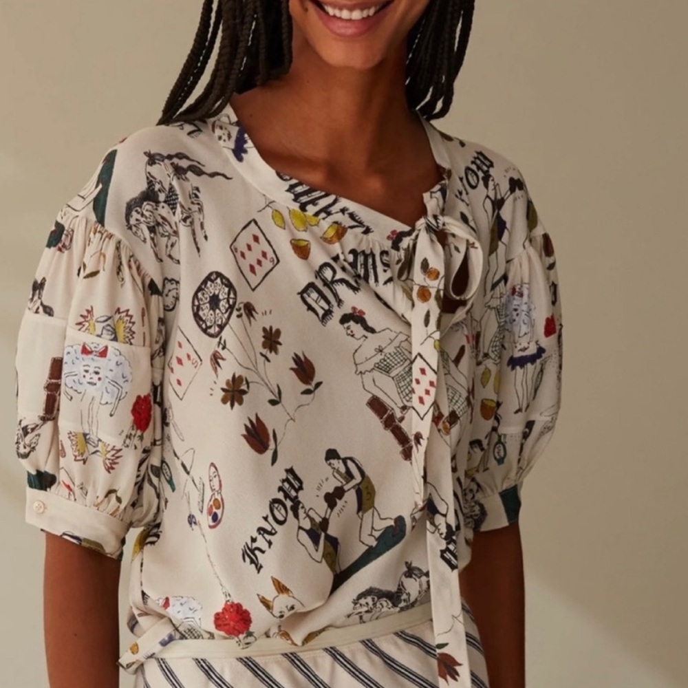 Caron Callahan x 69 Tearz Tavi cream doodle top